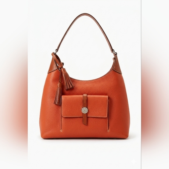Dooney & Bourke Handbags - Dooney & Bourke Cambridge Hobo In Persimmon~Pebbled Leather